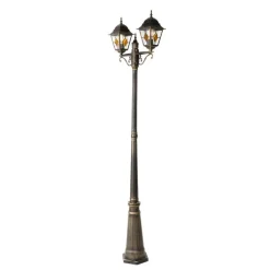 QAZQA Gartenbeleuchtung|Laternen Außen*Vintage Außenlaterne Antikgold 240 cm 2-flammig - Antigua