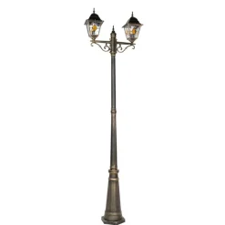 QAZQA Gartenbeleuchtung|Laternen Außen*Vintage Außenlaterne Antikgold 240 cm 2-flammig - Antigua