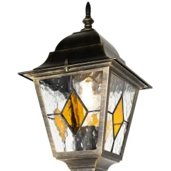 QAZQA Gartenbeleuchtung|Laternen Außen*Vintage Außenlaterne Antikgold 240 cm 2-flammig - Antigua