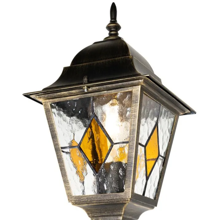 QAZQA Gartenbeleuchtung|Laternen Außen*Vintage Außenlaterne Antikgold 240 cm 2-flammig - Antigua