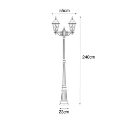 QAZQA Gartenbeleuchtung|Laternen Außen*Vintage Außenlaterne Antikgold 240 cm 2-flammig - Antigua