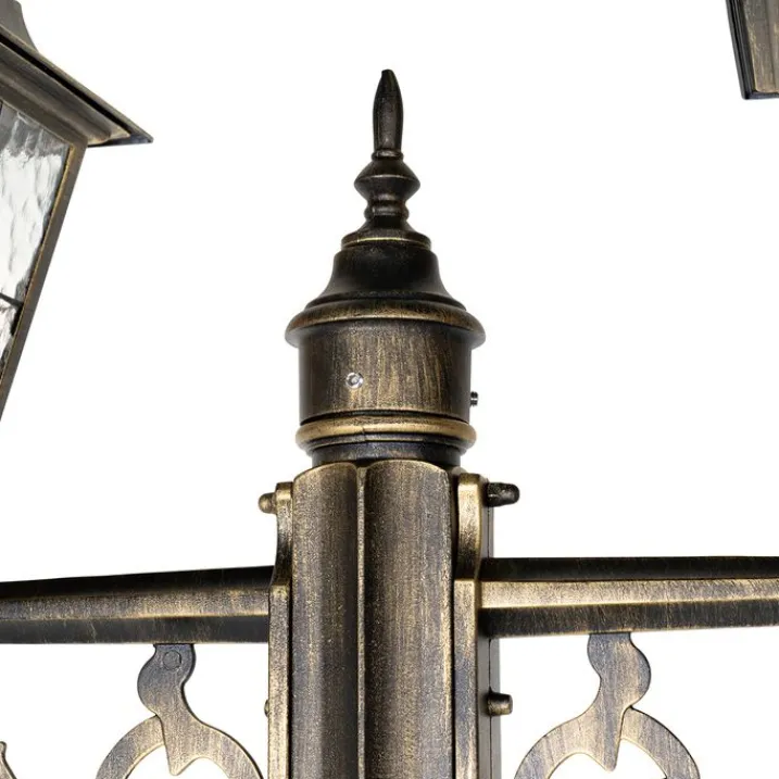 QAZQA Gartenbeleuchtung|Laternen Außen*Vintage Außenlaterne Antikgold 240 cm 2-flammig - Antigua