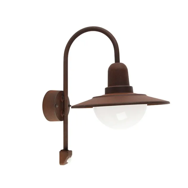 Trio Leuchten Gartenbeleuchtung|Außenleuchten Mit Sensor*Vintage Außenwandleuchte braun IP44 Bewegungsmelder - Herman