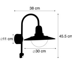 Trio Leuchten Gartenbeleuchtung|Außenleuchten Mit Sensor*Vintage Außenwandleuchte braun IP44 Bewegungsmelder - Herman