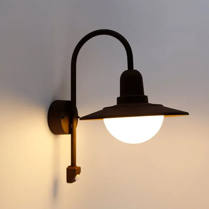 Trio Leuchten Gartenbeleuchtung|Außenleuchten Mit Sensor*Vintage Außenwandleuchte braun IP44 Bewegungsmelder - Herman