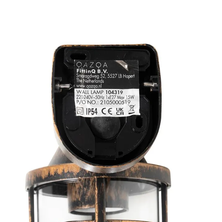 QAZQA Gartenbeleuchtung|Außenwandleuchten*Vintage Außenwandleuchte Messing IP54 - Joeri