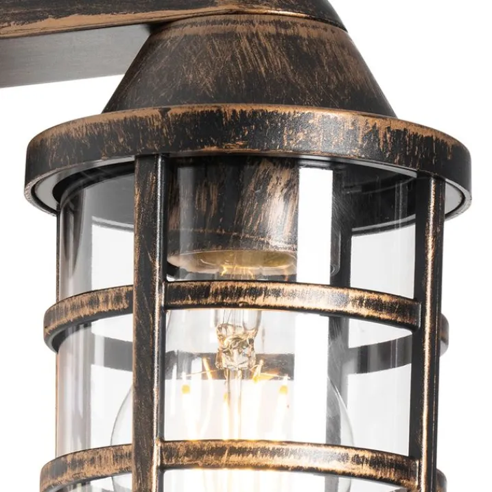 QAZQA Gartenbeleuchtung|Außenwandleuchten*Vintage Außenwandleuchte Messing IP54 - Joeri