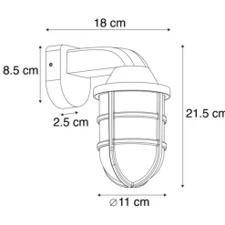 QAZQA Gartenbeleuchtung|Außenwandleuchten*Vintage Außenwandleuchte Messing IP54 - Joeri