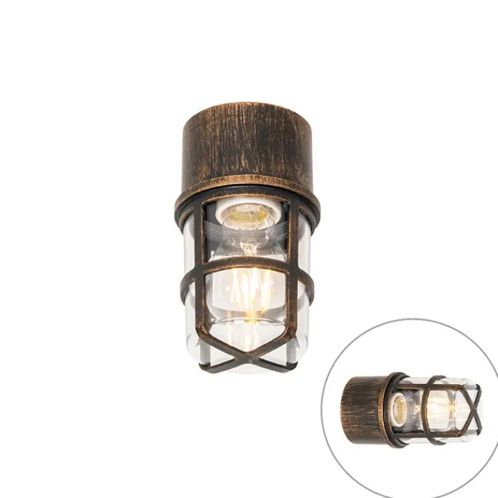 QAZQA Badezimmerlampen|Deckenleuchten Außen*Vintage Außenwandleuchte schwarz IP54 - Kiki