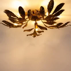 QAZQA Küchenlampen|Deckenleuchten*Vintage Deckenlampe Antik Gold 5-flammig - Linde