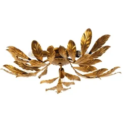 QAZQA Küchenlampen|Deckenleuchten*Vintage Deckenlampe Antik Gold 5-flammig - Linde