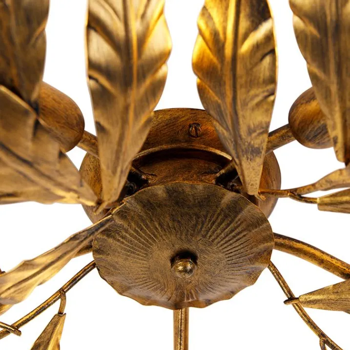 QAZQA Küchenlampen|Deckenleuchten*Vintage Deckenlampe Antik Gold 5-flammig - Linde