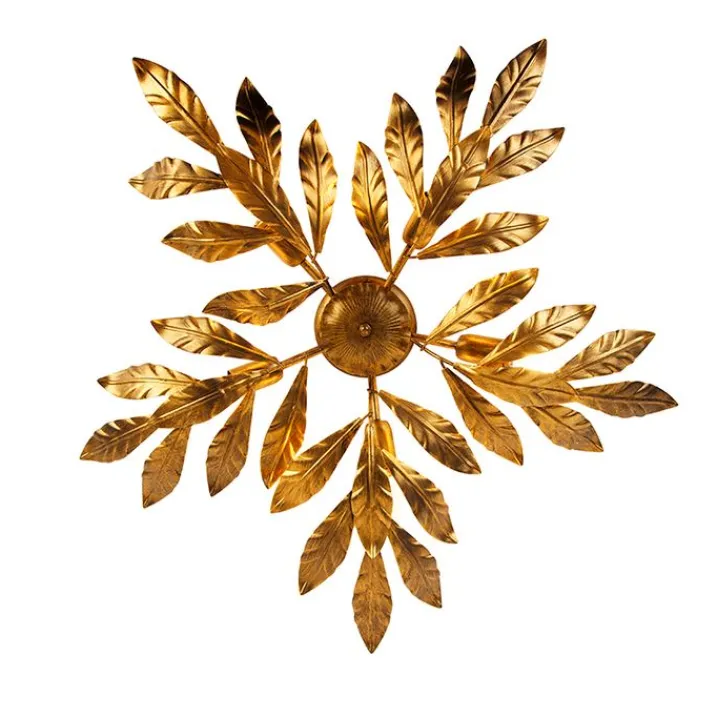 QAZQA Küchenlampen|Deckenleuchten*Vintage Deckenlampe Antik Gold 5-flammig - Linde