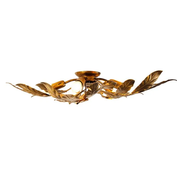 QAZQA Küchenlampen|Deckenleuchten*Vintage Deckenlampe Antik Gold 5-flammig - Linde