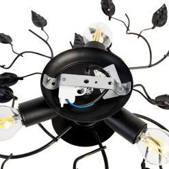 QAZQA Deckenleuchten|Wohnzimmerlampen*Vintage Deckenlampe schwarz mit Gold 50 cm 3 Lichter - Foglie