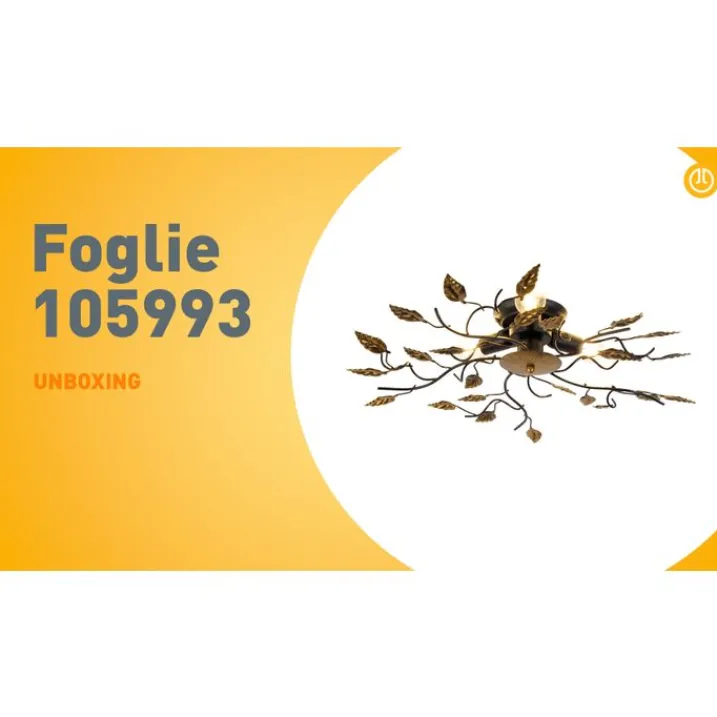 QAZQA Deckenleuchten|Wohnzimmerlampen*Vintage Deckenlampe schwarz mit Gold 50 cm 3 Lichter - Foglie