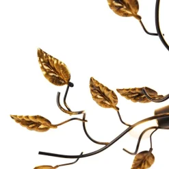 QAZQA Deckenleuchten|Wohnzimmerlampen*Vintage Deckenlampe schwarz mit Gold 50 cm 3 Lichter - Foglie