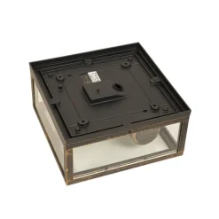 QAZQA Badezimmerlampen|Deckenleuchten Außen*Vintage Deckenleuchte Antikgold IP44 2-flammig - Charlois