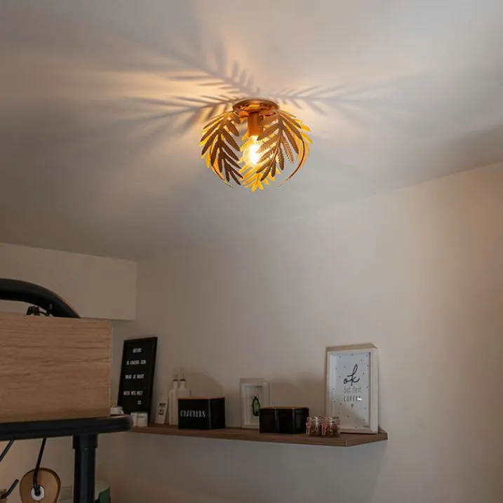 QAZQA Schlafzimmerlampen|Küchenlampen*Vintage Deckenleuchte Gold 24 cm - Botanica