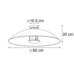 QAZQA Schlafzimmerlampen|Küchenlampen*Vintage Deckenleuchte schwarz mit Gold 60 cm - Emilienne Novo