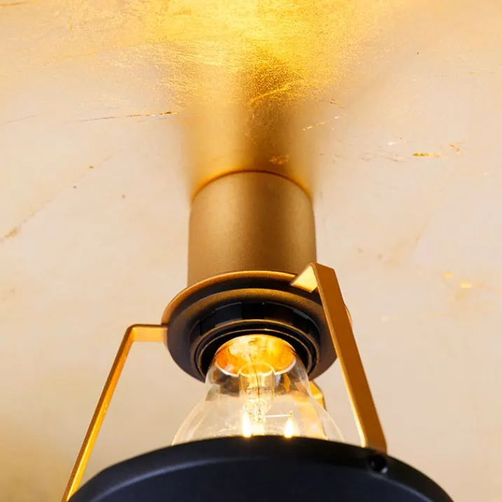 QAZQA Schlafzimmerlampen|Küchenlampen*Vintage Deckenleuchte schwarz mit Gold 60 cm - Emilienne Novo