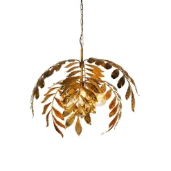 QAZQA Pendelleuchten|Wohnzimmerlampen*Vintage Hängelampe Antik Gold 60 cm - Linde