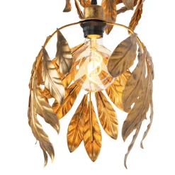 QAZQA Pendelleuchten|Wohnzimmerlampen*Vintage Hängelampe Antik Gold rund 3-flammig - Linde