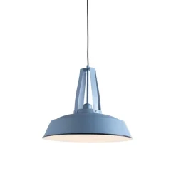 QAZQA Pendelleuchten|Wohnzimmerlampen*Vintage Hängelampe Blau Rund 43cm - Living