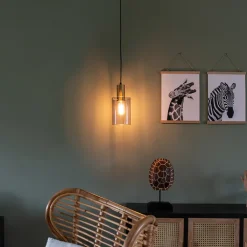 QAZQA Pendelleuchten|Wohnzimmerlampen*Vintage Hängelampe Messing mit Rauchglas - Vidra