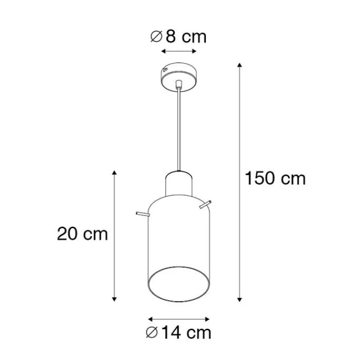 QAZQA Pendelleuchten|Wohnzimmerlampen*Vintage Hängelampe Messing mit Rauchglas - Vidra