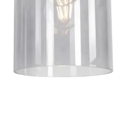 QAZQA Pendelleuchten|Wohnzimmerlampen*Vintage Hängelampe Messing mit Rauchglas - Vidra