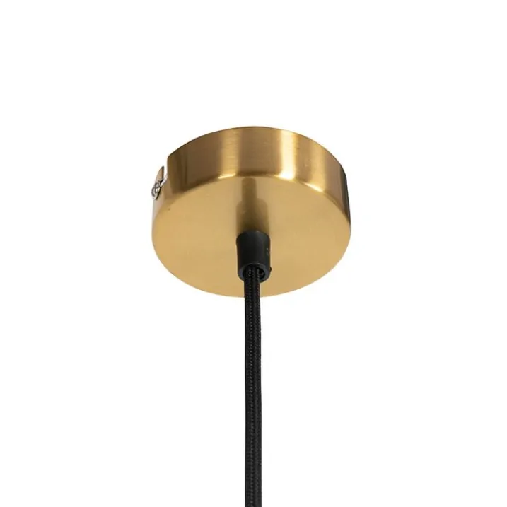 QAZQA Pendelleuchten|Wohnzimmerlampen*Vintage Hängelampe Messing mit Rauchglas - Vidra