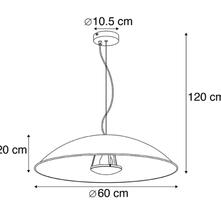 QAZQA Pendelleuchten|Wohnzimmerlampen*Vintage Hängelampe schwarz mit Gold 60 cm - Emilienne Novo