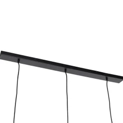 QAZQA Pendelleuchten|Wohnzimmerlampen*Vintage Hängelampe schwarz mit Messing länglich 3-flammig - Kayleigh