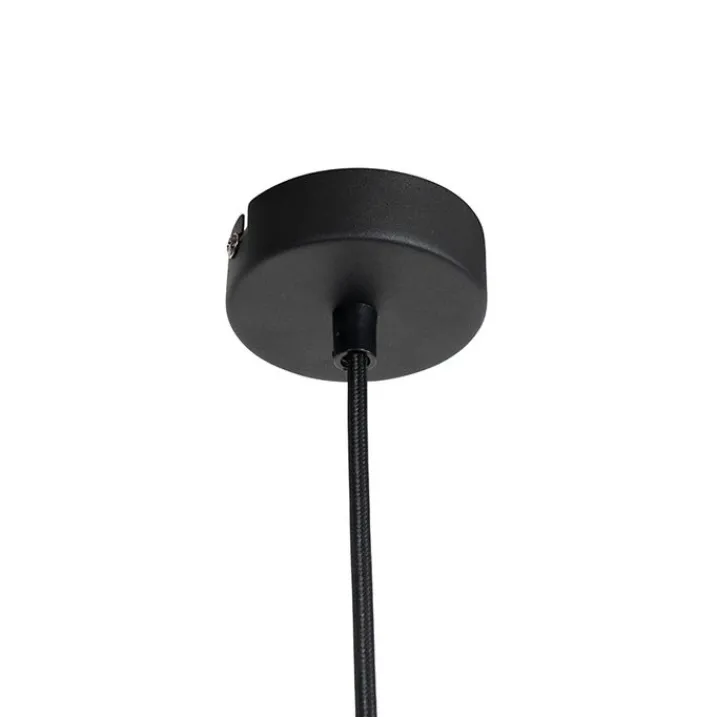 QAZQA Schlafzimmerlampen|Küchenlampen*Vintage Hängelampe schwarz mit Rauchglas - Vidra