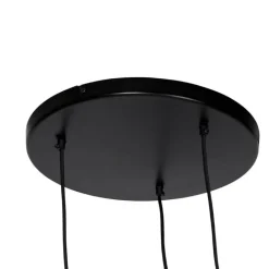 QAZQA Pendelleuchten|Wohnzimmerlampen*Vintage Hängelampe schwarz mit Messing rund 3-flammig - Kayleigh