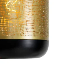 QAZQA Pendelleuchten|Wohnzimmerlampen*Vintage Hängelampe schwarz mit Messing rund 3-flammig - Kayleigh