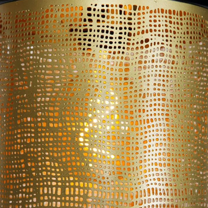 QAZQA Pendelleuchten|Wohnzimmerlampen*Vintage Hängelampe schwarz mit Messing rund 3-flammig - Kayleigh