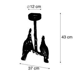 QAZQA Schlafzimmerlampen|Küchenlampen*Vintage Messing Deckenlampe 2-flammig - Papegoje