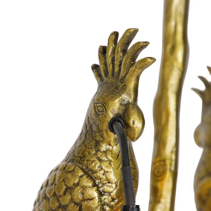 QAZQA Schlafzimmerlampen|Küchenlampen*Vintage Messing Deckenlampe 2-flammig - Papegoje