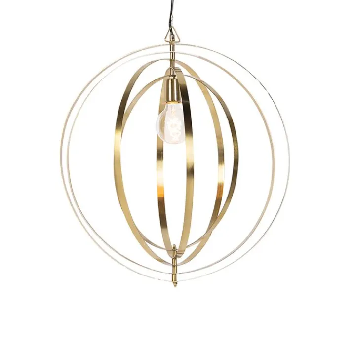 QAZQA Pendelleuchten|Wohnzimmerlampen*Vintage Messing Drehbare Hängelampe - Rings