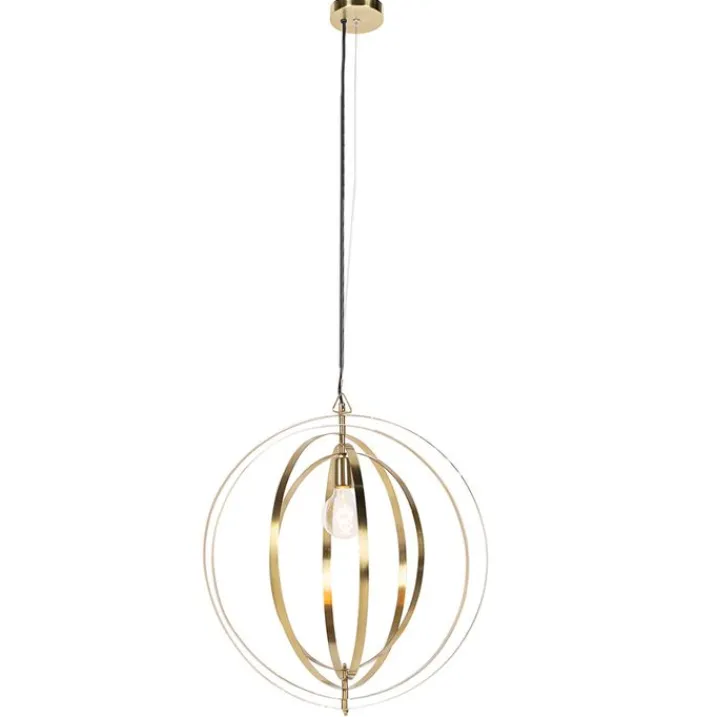 QAZQA Pendelleuchten|Wohnzimmerlampen*Vintage Messing Drehbare Hängelampe - Rings