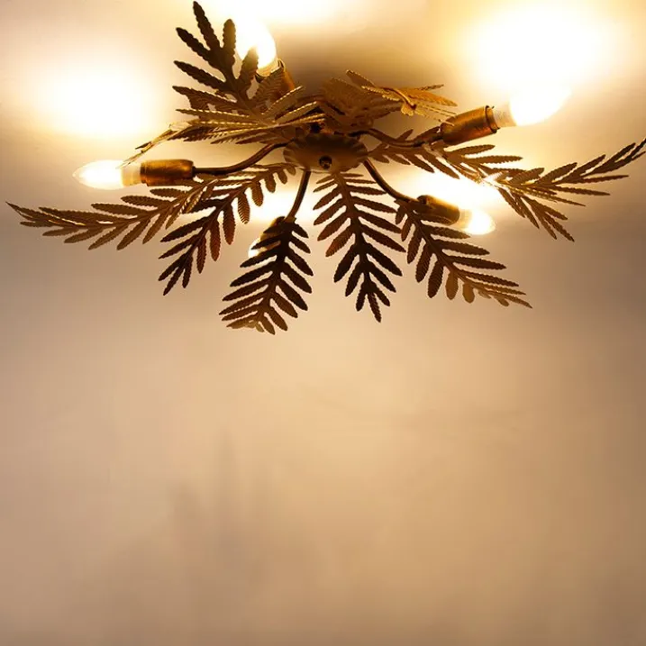 QAZQA Smarte Deckenleuchten|Deckenleuchten*Vintage Smart Deckenleuchte Gold 70 cm inkl. 5 WiFi B35 - Botanica