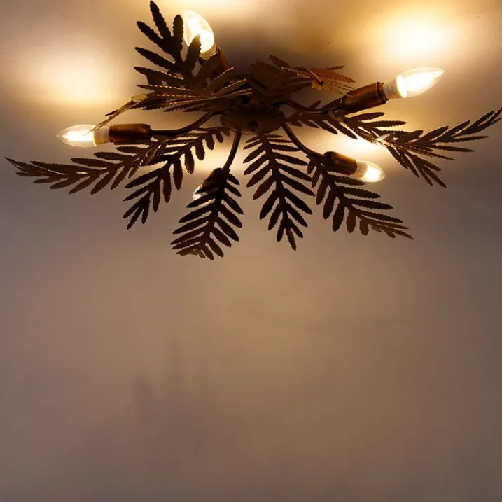 QAZQA Smarte Deckenleuchten|Deckenleuchten*Vintage Smart Deckenleuchte Gold 70 cm inkl. 5 WiFi B35 - Botanica