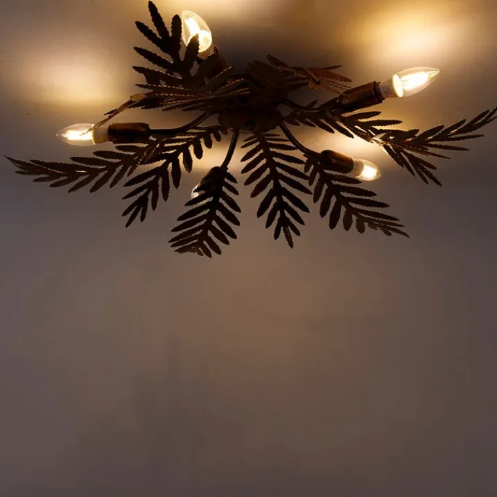 QAZQA Smarte Deckenleuchten|Deckenleuchten*Vintage Smart Deckenleuchte Gold 70 cm inkl. 5 WiFi B35 - Botanica