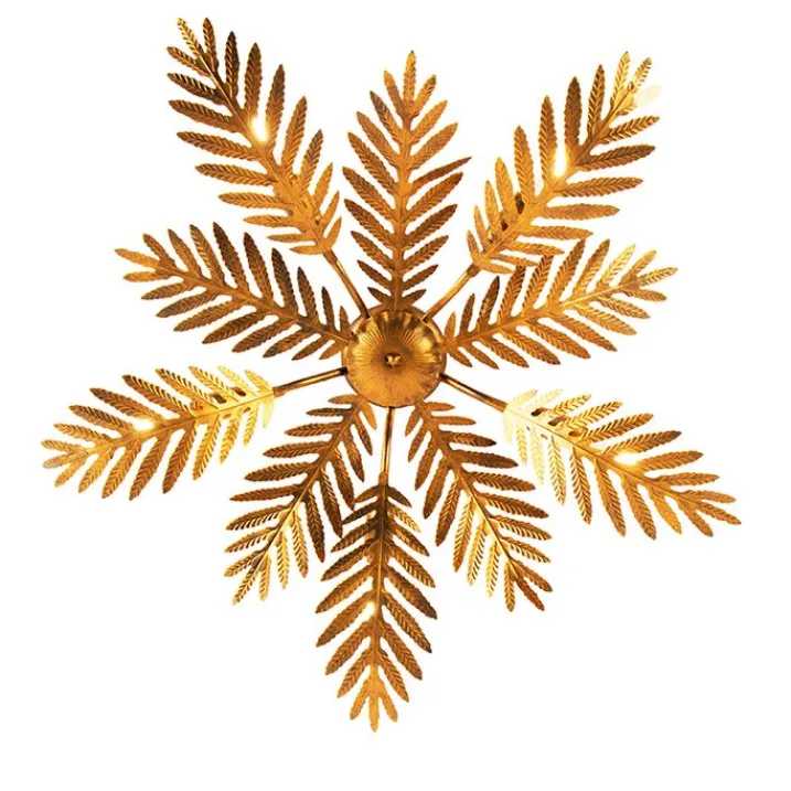 QAZQA Smarte Deckenleuchten|Deckenleuchten*Vintage Smart Deckenleuchte Gold 70 cm inkl. 5 WiFi B35 - Botanica