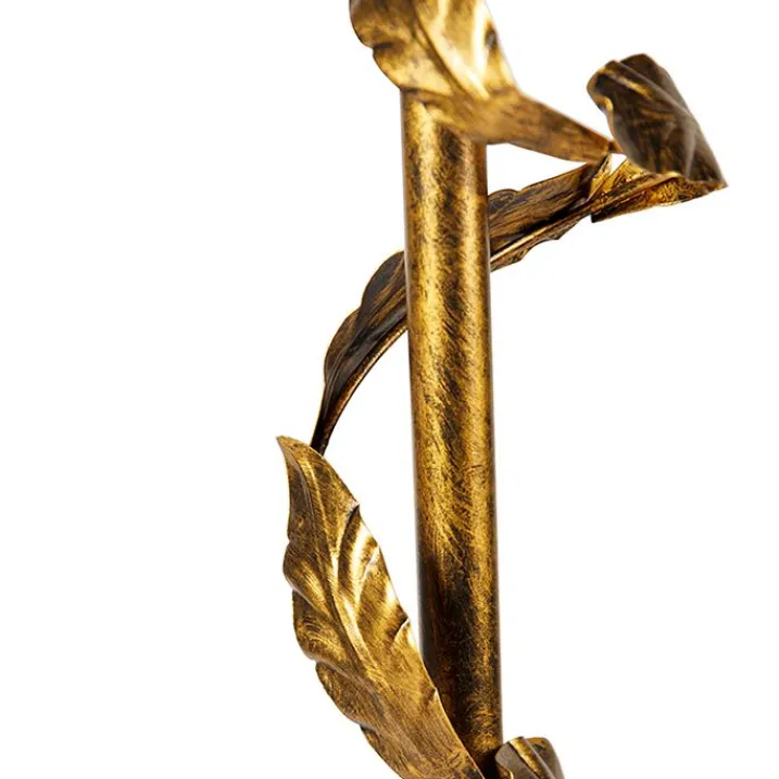 QAZQA Küchenlampen|Stehlampen*Vintage Stehlampe Antik Gold mit grünem Schirm - Linden