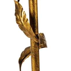 QAZQA Küchenlampen|Stehlampen*Vintage Stehlampe Antik Gold mit grünem Schirm - Linden