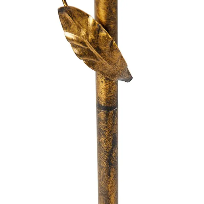 QAZQA Küchenlampen|Stehlampen*Vintage Stehlampe Antik Gold mit grünem Schirm - Linden