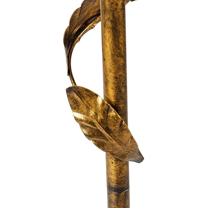 QAZQA Küchenlampen|Stehlampen*Vintage Stehlampe Antik Gold mit grünem Schirm - Linden